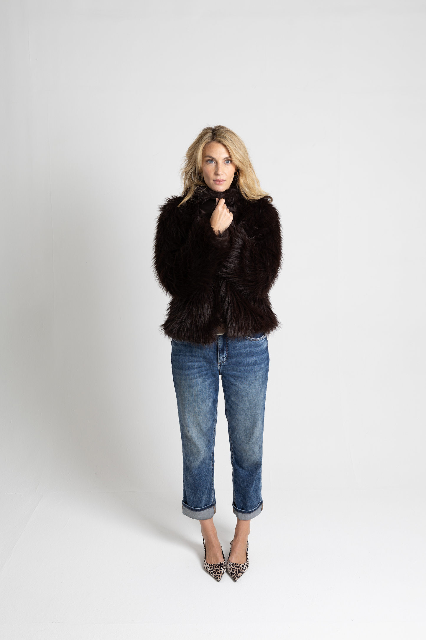Chocolate Faux Fur Bomber