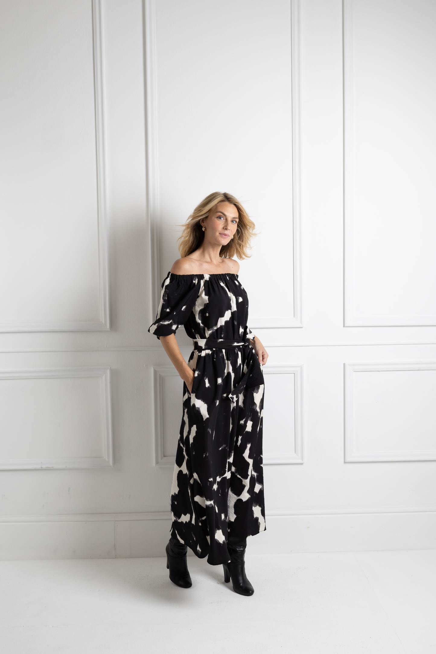 Gypsy Dress - Black Splodge