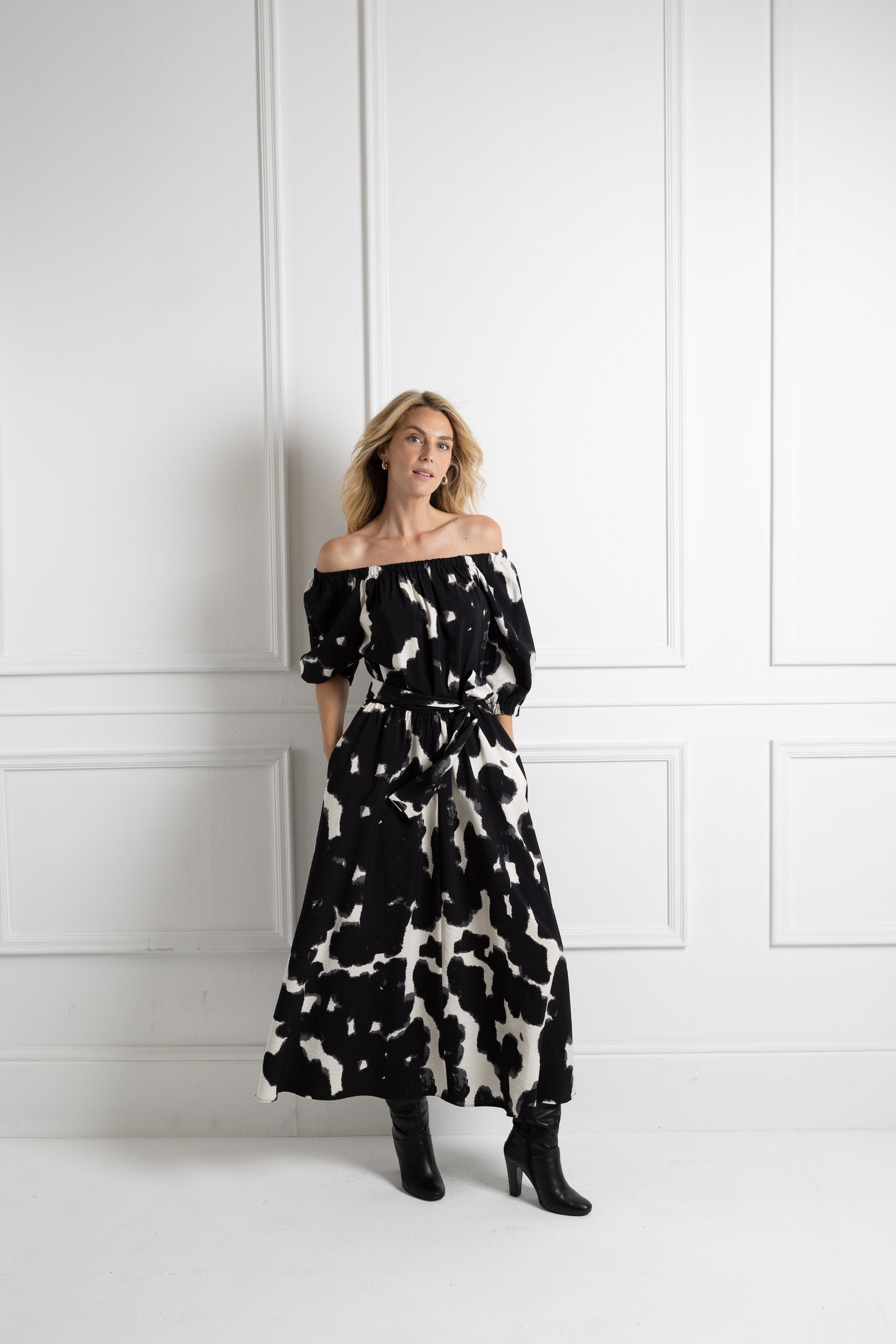 Gypsy Dress - Black Splodge