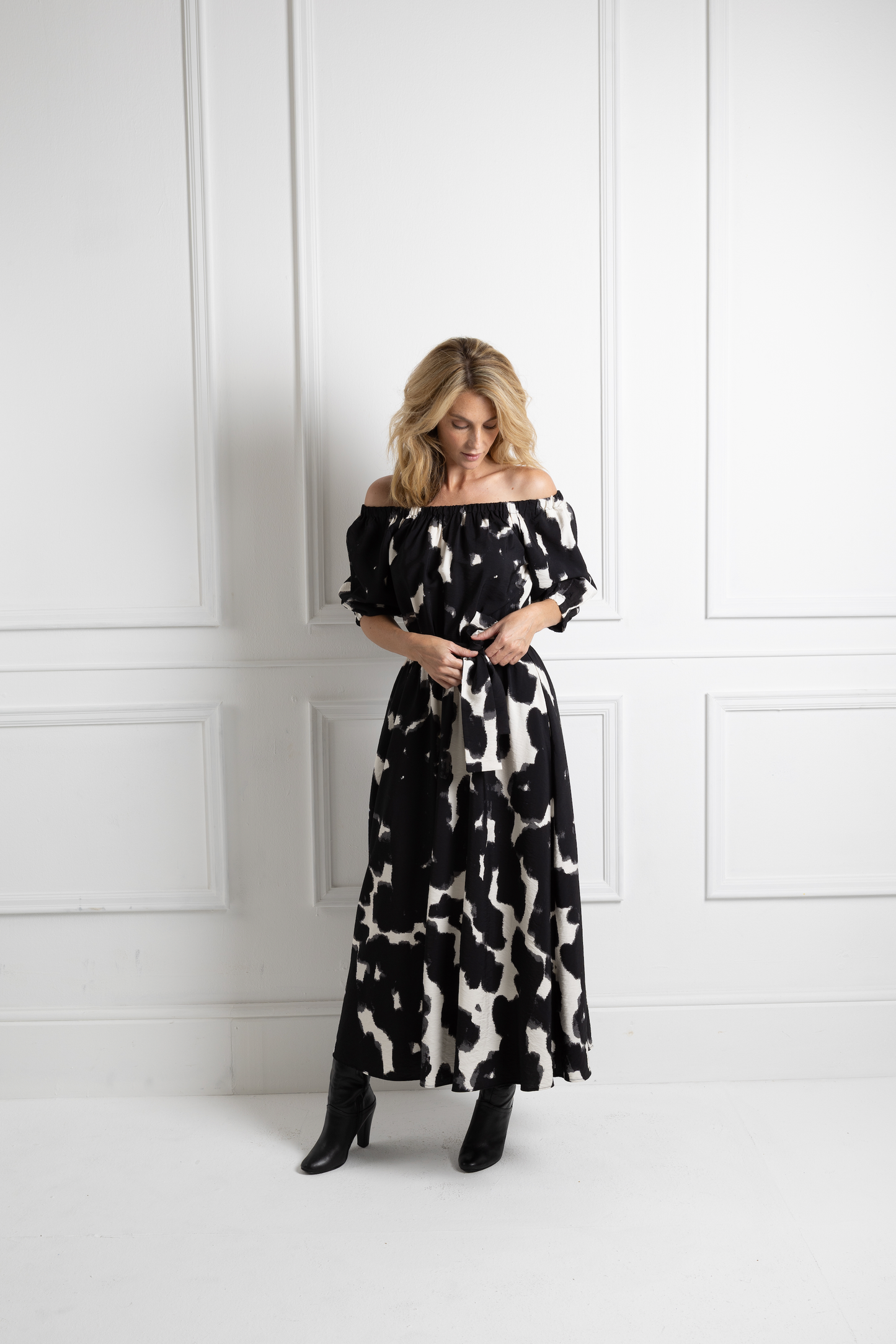 Gypsy Dress - Black Splodge