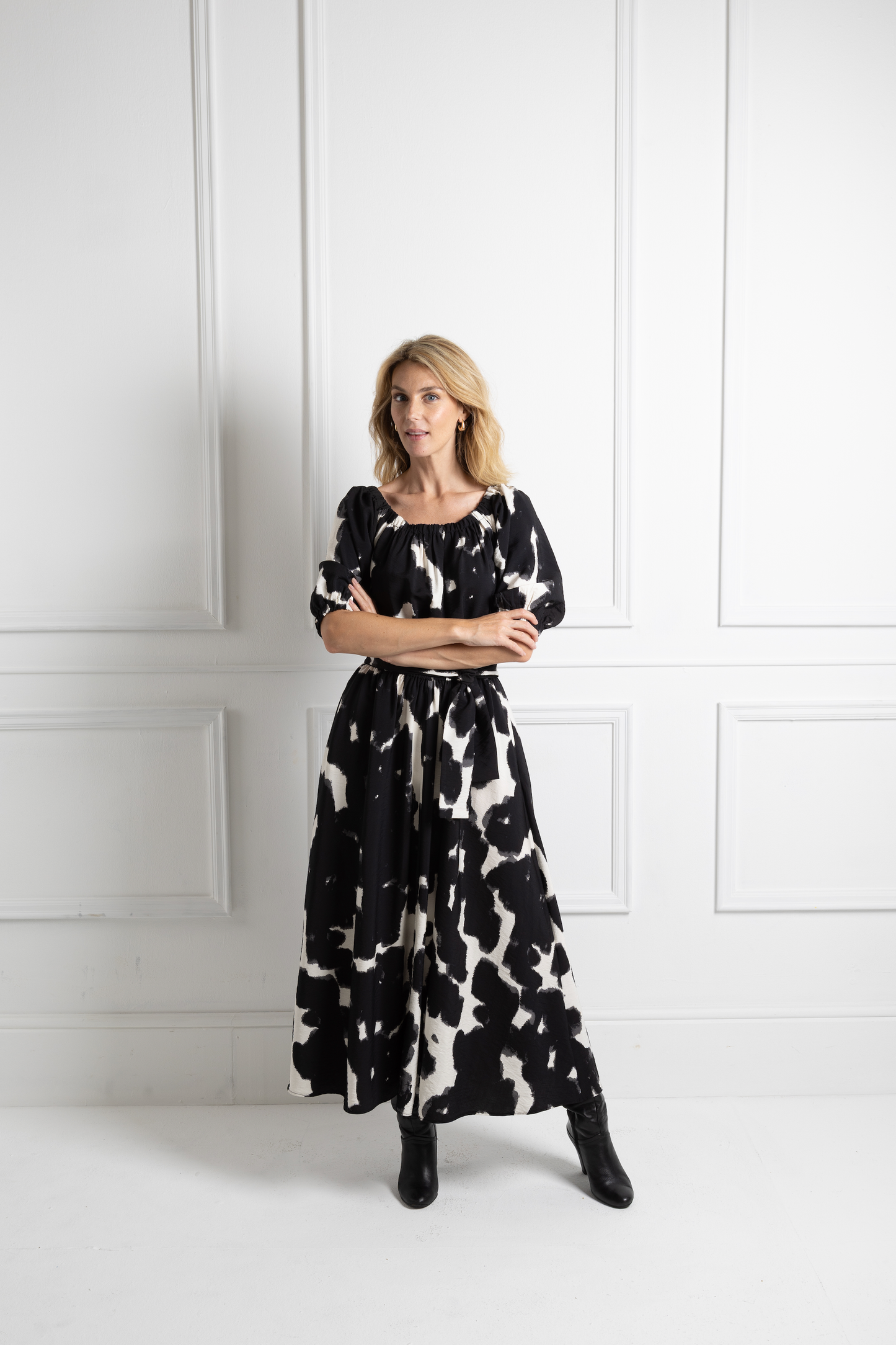 Gypsy Dress - Black Splodge