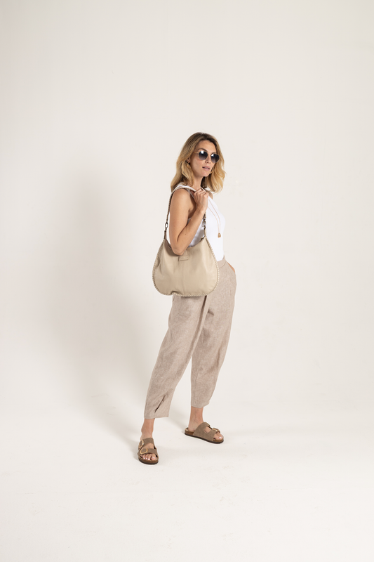 Barrel Leg Linen Pants