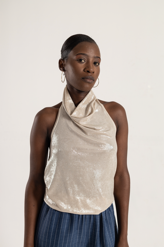 Halter Neck Cowl Top