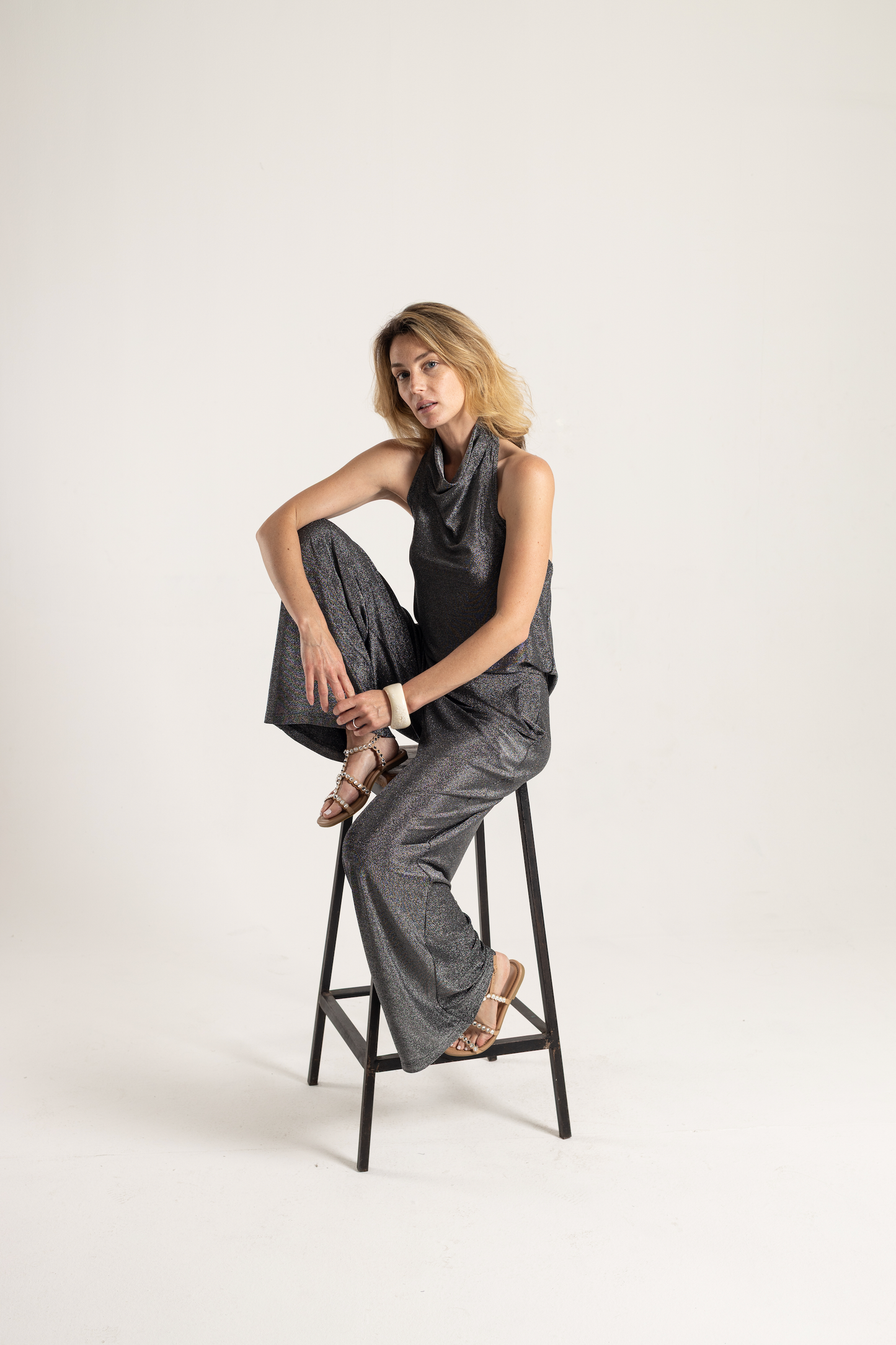 Halter Neck Cowl Top