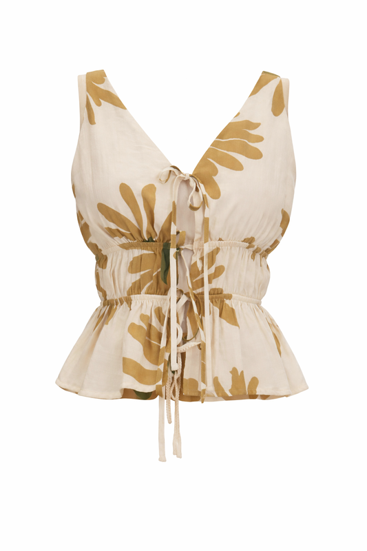 Big Flower Tie Top